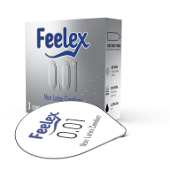 Bao cao su nam Non-Latex Feelex 001, siêu mỏng chuẩn 0.01mm - Hộp 03 bcs thumbnail