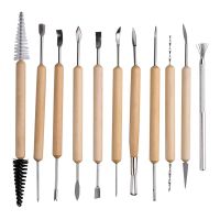 11 Pcs Wooden Handle DIY Sculpting knife Clay Pottery Carving Tool Set For Modeling Tools Wooden Sculpture Knife