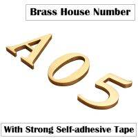 ใหม่ทองเหลือง House Number สติกเกอร์สำหรับ Apartment โลหะ Self Adhesive ประตูบ้านประตูป้ายกล่องจดหมายที่อยู่ Street ตัวเลข-lihaiyan4