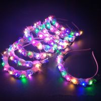 Wedding Hair Accessory Wedding Party Headdress LED Glow Hair Band Accessory LED Headwear For Girls LED Flower Crown Headband