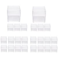 24 Pcs Square Transparent Plastic Packing Box Candy Box Jewelry Box Party Gift Birthday Gift Box