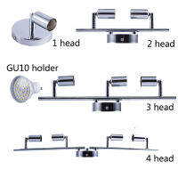 4-Light Track Lighting Kit Flush Mount โคมไฟติดผนังเพดานสปอตไลท์ LED SpotLight พร้อม Chrome หัวไฟหมุนได้อย่างยืดหยุ่น *