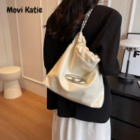 Movi Katie จุขนาดใหญ่ PU สะพายไหล่สำหรับผู้หญิงกระเป๋าสีทึบกระเป๋าโซ่กระเป๋าโท้ทสำหรับการทำงานเดินทางซื้อของ