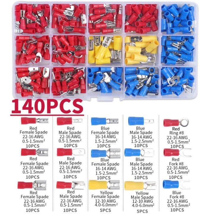 Pcs Assorted Crimp Spade Terminal Insulated Electrical Wire Connector Lazada Ph