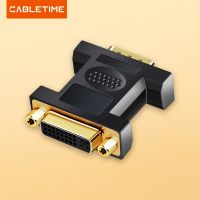 CABLETIME VGA Male to DVI 24 5 Pin Female Converter DVI to VGA Adapter 1080 Gold plated DVI Convertor forComputer PC Laptop C11