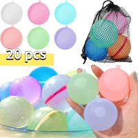 20pcs Reusable Water Fighting Balls Adults Kids Summer Swimming Pool Silicone Water Playing Toys Pool Water Bomb Balloons Games Balloons