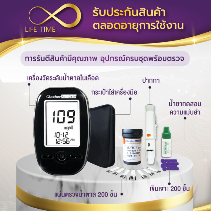 เครื่องวัดน้ำตาล-allwell-เครื่องตรวจเบาหวาน-วัดเบาหวาน-ตรวจเบาหวาน-ตรวจน้ำตาล-อุปกรณ์วัดระดับน้ำตาล-แผ่นตรวจ-200-ชิ้น-และ-เข็ม-200-ชิ้น