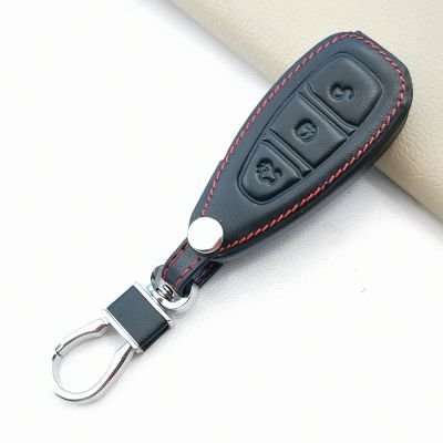 ☼❀﹉ 2021 Carrying Leather Key Chain Ring Cover Case Holder For Ford Focus 2 3 4 MK2 MK3 MK4 Kuga Edge Mondeo Fusion Ecosport Fiesta