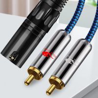 สายออดิโอไฮไฟปกติ3ขา XLR แยกเป็นแจ็คดูเอิ้ล RCA สำหรับหูฟังอุปกรณ์เสียงแอมป์ OFC สายป้องกัน1ม. 2ม. 3M 5ม. 8ม. 10ม.