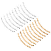 1Box 40pcs 2 Color Brass Curved Tube Beads 30x2mm Golden Silver Plated Brass Long Curved Noodle Tube Spacer Beads for DIY Craft Jewelry Making Hole: 1mm