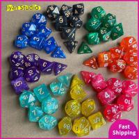 JIYAN2866 7Pcs/set ของขวัญสำหรับเด็ก 7-Die สำหรับ TRPG DND D12 D20 ลูกเต๋า DND เกมตาราง ลูกเต๋าหลายด้าน ลูกเต๋าเกม