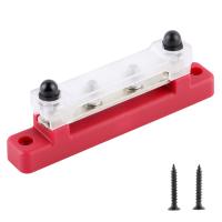 150A 4-Way Straight Busbar AC and DC High Current with Transparent Top Cover Suitable for Car Marine Caravan RV