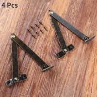 4 Pcs Lid Support Hinges Folding Lift Up Stay Hinge Display Bracket for Furniture Jewelry Gift Wood Box Cabinet Drawer Cupboard Door Hardware Locks