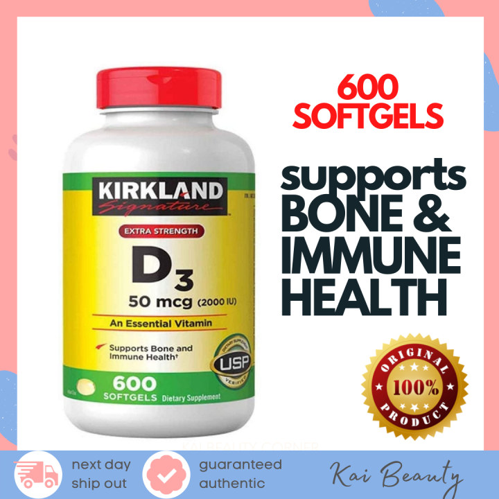 Kirkland Vitamin D3 2000 IU 600 Softgels Exp. May 2024 Lazada PH