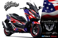 สติ๊กเกอร์แต่งลายรถ Honda Forza 350 2020 ลาย Captain America