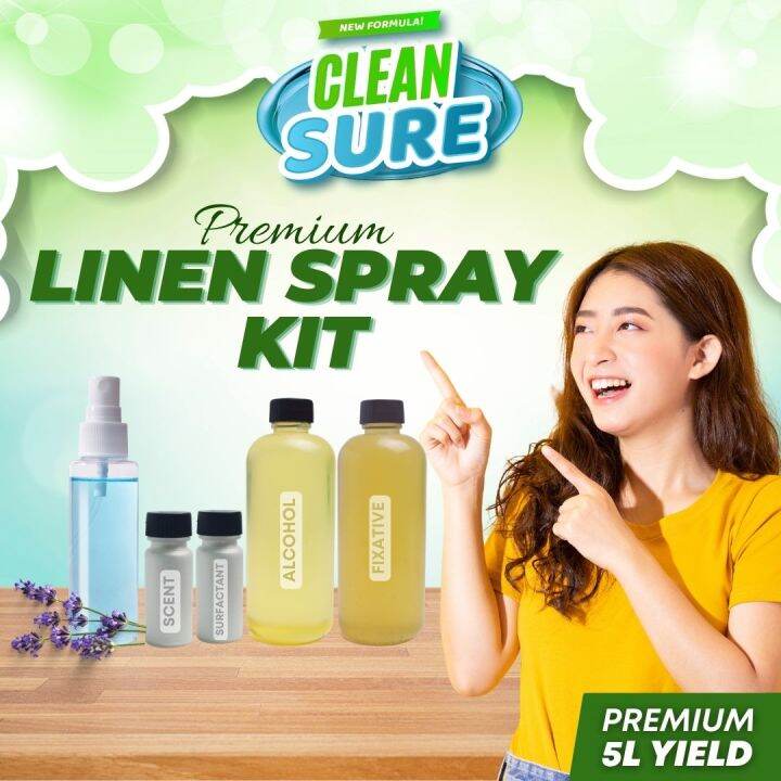 CleanSure Premium Linen and Room Spray Kit 5L Yield DIY LongLasting