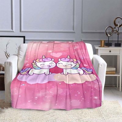 （in stock）Cartoon Unicorn Soft Flannel Blanket Lightweight Blanket Velvet Bed Picnic Sofa Throwing Cover Air Conditioner Baby Blanket Gift（Can send pictures for customization）
