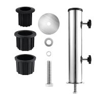 Umbrella Pole Mount Stand Tube Set Umbrella Mount Stand Tube Outdoor Parasol Base Holder Insert Pipe Sleeve, for Outside Garden Backyard Balcony