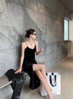 【Spot/Fast Shipping】High Quality Long Sling Dress Ladies Fashion Sexy Slit Dress