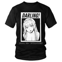 Darling In The Franxx T เสื้อผู้ชายผ้าฝ้ายเสื้อยืด Zero Two Tee อะนิเมะ Tshirt ของขวัญ Streetwear Harajuku คุณภาพสูงผู้ชายเสื้อยืด