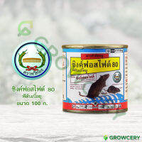 [G.] ยากำจัดหนู ซิงค์ฟอสไฟต์ พีดับเบิ้ลยู ขนาด 100 ก. ยี่ห้อ ตราหวีทอง (เมื่อหนูกินจะตายอย่างฉับพลัน)