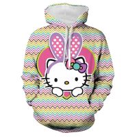 2023 ฤดูใบไม้ผลิและฤดูใบไม้ร่วง Hello Kitty Hoodie ins พิมพ์เสื้อสเวตเตอร์ลำลองผู้หญิงเสื้อสเวตเตอร์แฟชั่นสตรีทลำลอง