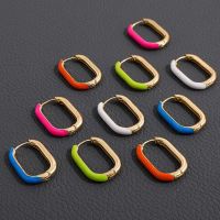 【YF】✕▤  Minimalist U Shaped Hoop Earrings for Colorful Enamel Chunky Hoops Wedding Jewelry