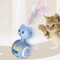 Tumbler Swing ของเล่นสำหรับแมว Funny Balance รถของเล่นแมว Interactive Kitten Puppy Chasing ของเล่น Feather Ball Cat อุปกรณ์เสริม