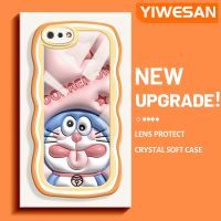 YIWESAN เคสสำหรับ Realme C2 C2S ลายการ์ตูนดาวสีชมพูรูปโดราเอมอนขอบคลื่นเคสมือถือกันกระแทกแบบใสนิ่มเคสโปร่งใสลายกล้องถ่ายรูปฝาครอบป้องกันซิลิกาเจล