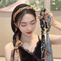 【YF】 Summer Floral Print Long Ribbon Hairband Braided Headband Streamers Hair Hoop For Girls Korea Sweets Accessories