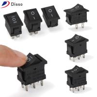 DISSO 5Pcs สีดำ สแนปอิน เปิดปิด สวิตช์ปุ่มกด สวิตช์โยก 10x15mm ปุ่มเปิด/ปิด KCD1