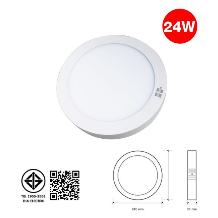 โคมพาเนล-led-eco-series-ทรงกลม-ขนาด-24w-แบบติดลอย-แสงขาว