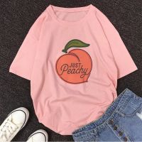 Cartoon Peach Juice Japanses Aesthetic Grunge T Shirt Women Harajuku Cute Kawaii Pink Summer Casual Tumblr Outfit Fashion Tops