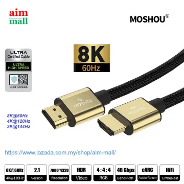 Câble HDMI 2.1 2m MOSHOU Câble HDMI 8K Dolby Vision Atmos 8K/3D