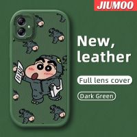 JIUMOO เคส M04 F04 A04E A04ปลอกสำหรับ Samsung ลายการ์ตูนสีเทียนหน้าแข้งดีไซน์ใหม่บางนุ่มหนังซิลิกาเคสโทรศัพท์เจลฝาปิดเลนส์เต็มรูปแบบเคสกันกระแทกกล้องกันกระแทก