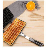 กระทะทำวาฟเฟิล ขนมปัง สี่เหลี่ยม ที่จับด้านยาว Waffle Iron Waffle Maker  สองหัวสแควร์ไม่จุ่ม Huafu เค้กแม่พิมพ์แผ่นอบ