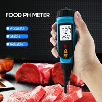 PH818M PH Meter for Food Processing 2 in 1 Food PH Tester Solution Temperature Meter LCD Backlight Digital PH Measuring Probe