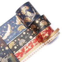 ❉℗ DIY Decoration 5-roll Set Chinese Style Bronzing Crane and Paper Antique Hand Account Tape Lipstick Sticker