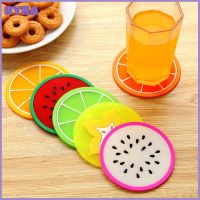 Silicone Cup Coaster Fruit Shape Orange/Lemon/Watermelon Colorful Cup Drinks Silicone Holder Cup Mat Fashion Tableware Placemat