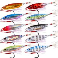 10PCS Metal Jig Fishing Lure Weights 10g-50g Trolling Hard Bait Bass Fishing Bait Tackle Trout Jigging Lure Jigs Saltwater Lures Accessories