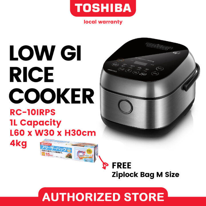 Toshiba RC10IRPS 1L Low GI Rice Cooker with Binchotan PFA NonStick