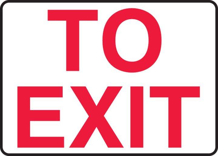 Madmvp Plastic Safety Signto Exit Length X Width X Thickness Red On 