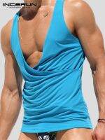 hot【DT】 Fashion Men Deep V Neck Sleeveless 2023 Vests Streetwear Workout Clothing S-5XL