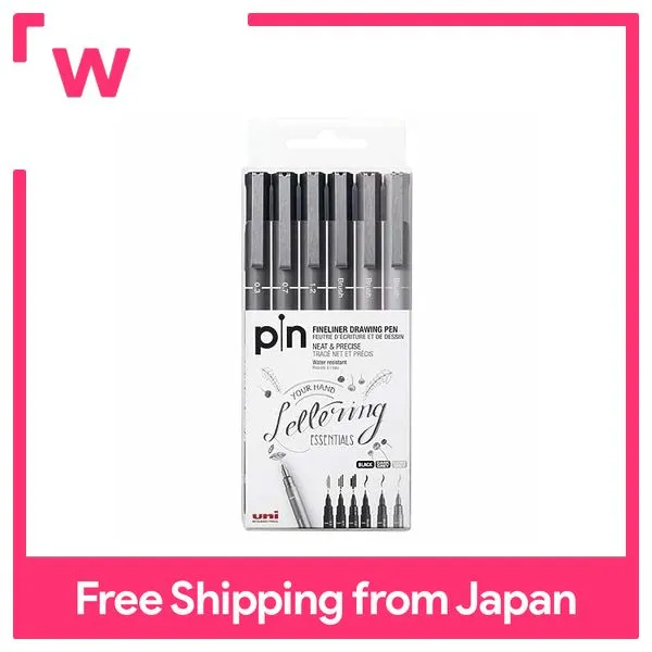 Uni Pin Fineliner Drawing Pen - Sketching Set - Black, Dark Gray