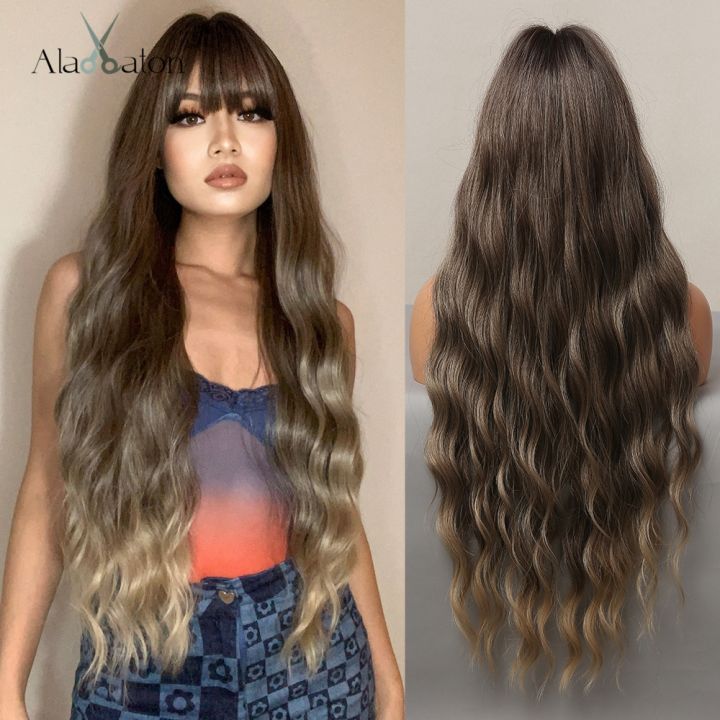 alan-eaton-long-water-wave-ombre-dark-brown-wigs-for-black-women-afro-cosplay-daily-hair-wigs-with-bangs-high-temperature-fiber