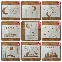 A4 29cm Moon Meteor Stars Animals DIY Layering Stencils Wall Painting Scrapbook Coloring Embossing Album Decorative Template