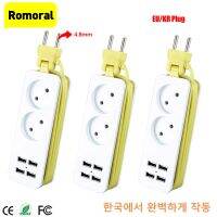 ✴☢ 4.8mm Power Strip Multiprise EU KR 2AC 4USB 1200W Overload Protector Socket Adapter Travel 1.5M Extension Cable For Office