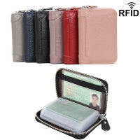 Sampul Kartu ออร์แกนหนังแท้พร้อมหนังวัวเคสบัตรเครดิต RFID ป้องกันแม่เหล็กบัตรหลายใบเคสนามบัตรธุรกิจธนาคาร