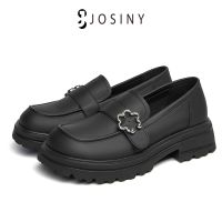 ✾✐ JOSINY ใหม่ รองเท้าโลฟเฟอร์ หนังวัวแท้ ส้นแบน สไตล์อังกฤษย้อนยุค ขนาด 4 ซม. สําหรับผู้หญิง 2023