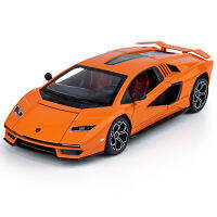 1:24 Lamborghini 800 Street Car Edition ดึงกลับพร้อมโมเดลโลหะผสมจำลองแสงสีเสียงคำแนะนำการถ่ายทอดสด